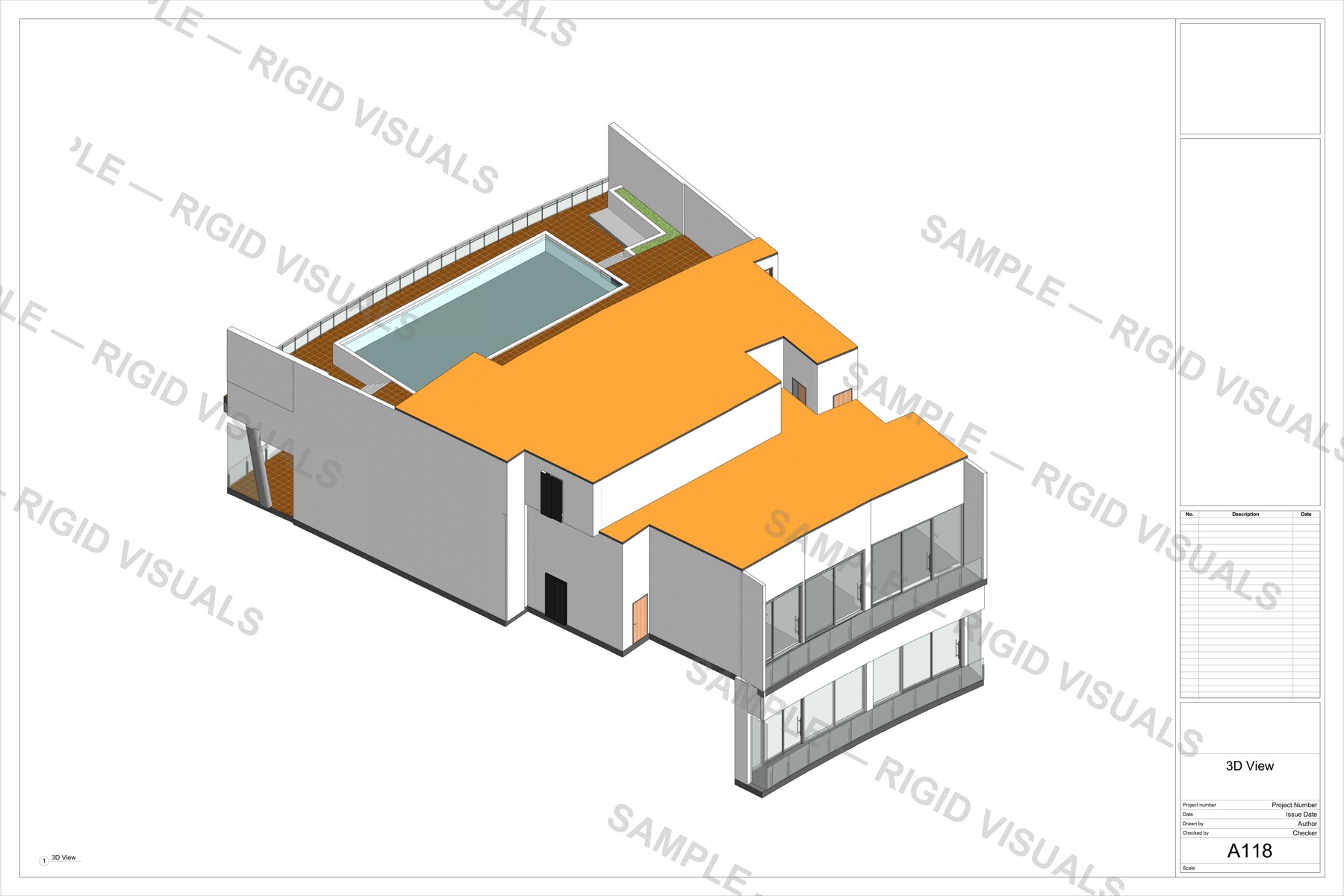 3D overview render of the scanned building
